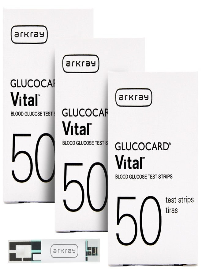 ARKRAY GLUCOCARD Vital Blood Glucose Test Strips – No Coding Required, Fast 7-Second Results, 0.5 Microliter Sample Size – Compatible with GLUCOCARD Vital Glucose Meter, 150 Count (3 Packs of 50) - Image 1